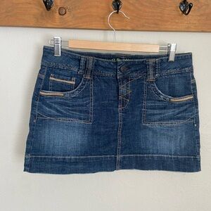 Hydraulic Dark Blue Mini Skirt